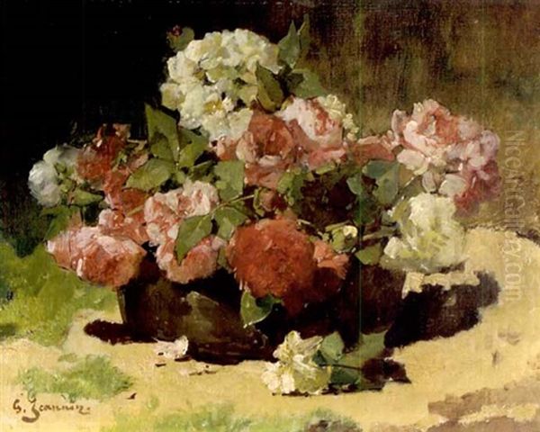 Rosen In Schale Oil Painting by Georges Jeannin