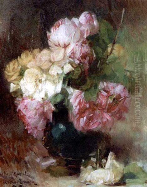 Vase De Fleurs Oil Painting by Georges Jeannin