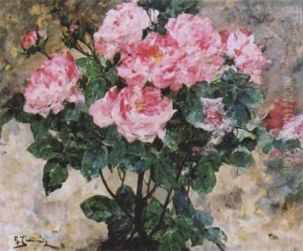 Rosier En Fleurs Oil Painting by Georges Jeannin