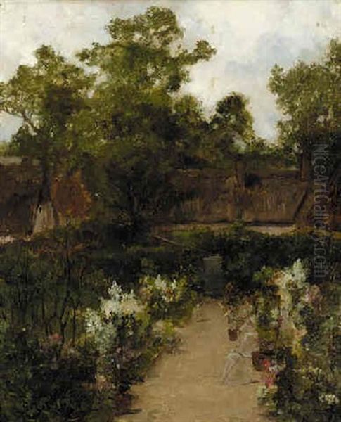 The Flower Garden Oil Painting by Georges Jeannin