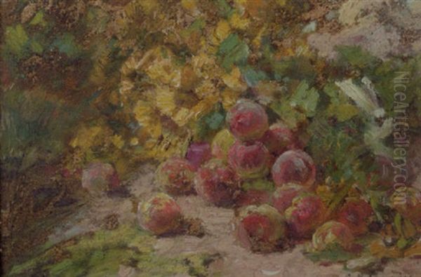 Fresh Summer Peaches Oil Painting by Georges Jeannin