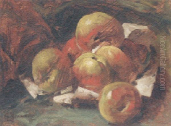 Still Life Of Apples Oil Painting by Georges Jeannin