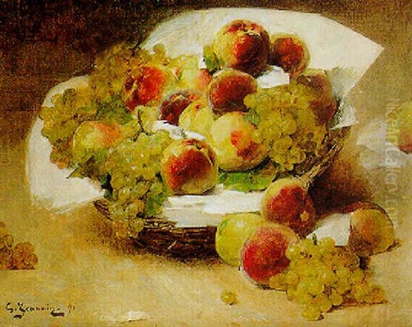 Le Panier De Fruits Oil Painting by Georges Jeannin