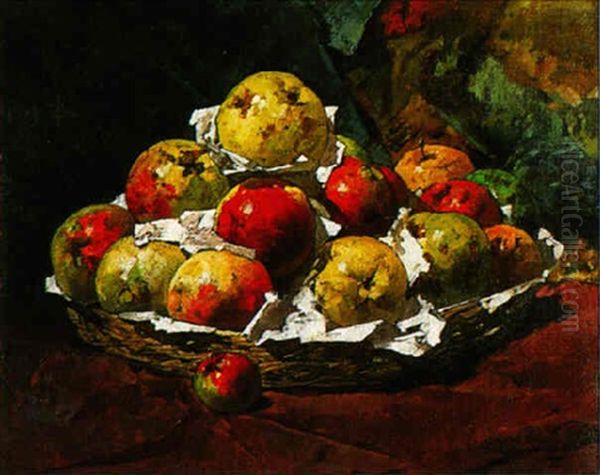 La Corbeille De Pommes Oil Painting by Georges Jeannin