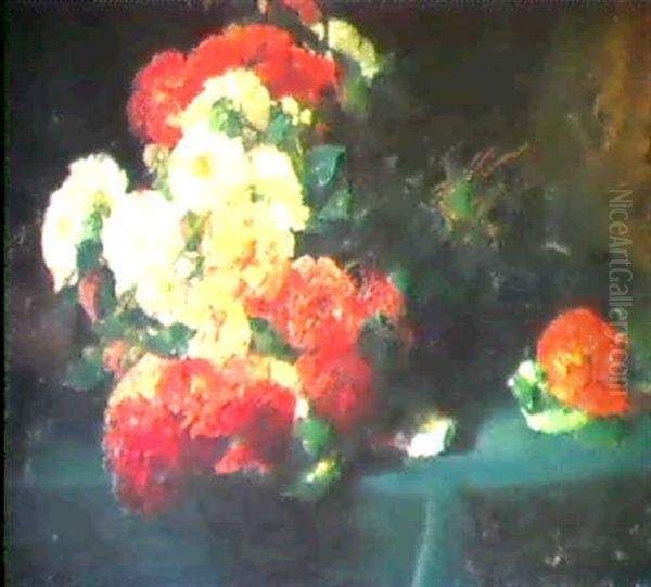 Stilleben Mit Rosen Oil Painting by Georges Jeannin