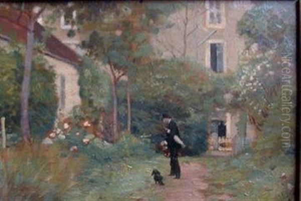 Promenade Au Jardin Oil Painting by Pierre Georges Jeanniot