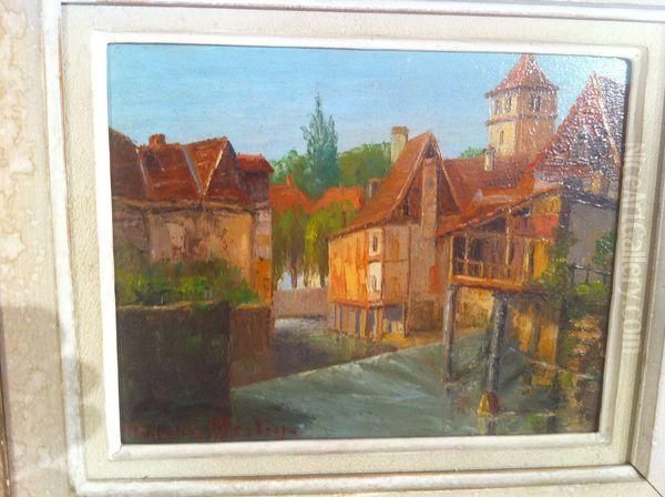  Vieilles Maisons, Salies De Bearn  Oil Painting by Marcel Baschet