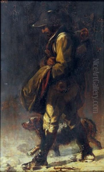 Homme Et Son Chien Oil Painting by Philippe Auguste Jeanron