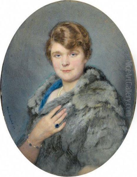 Portrait D'elegante Oil Painting by Marcel Baschet