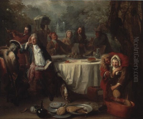 Le Banquet Litteraire Oil Painting by Etienne Jeaurat