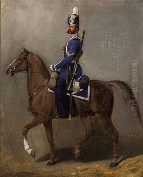 Cosaque Du Regiment De La Garde Atamanski Oil Painting by Adolf Jebens