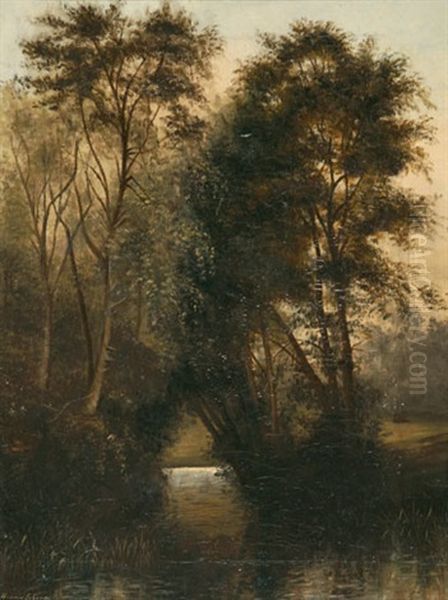 Waldsee Oil Painting by Henny Jebsen