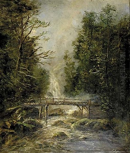 The Old Bridge Oil Painting by Joseph Jefferson