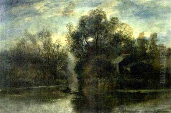 Moonrise, Louisiana Oil Painting by Joseph Jefferson