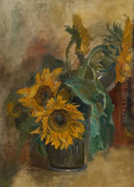 Les Tournesols Oil Painting by Marcel Jefferys