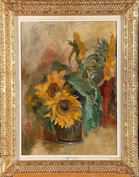 Les Tournesols Oil Painting by Marcel Jefferys