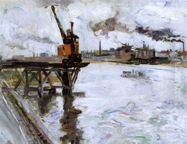 La Seine, Quai De Bercy Oil Painting by Marcel Jefferys