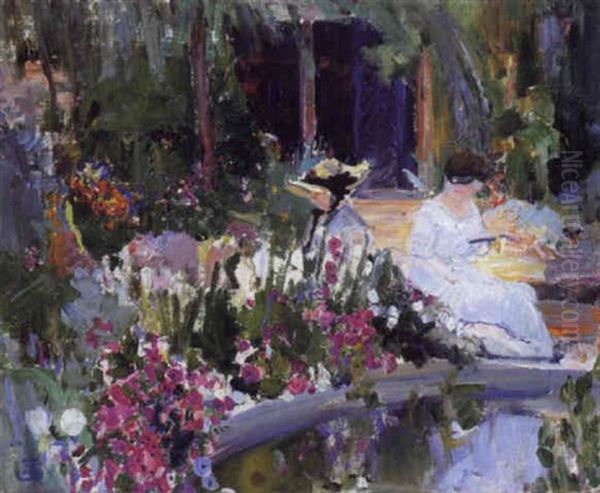 Au Jardin Oil Painting by Marcel Jefferys