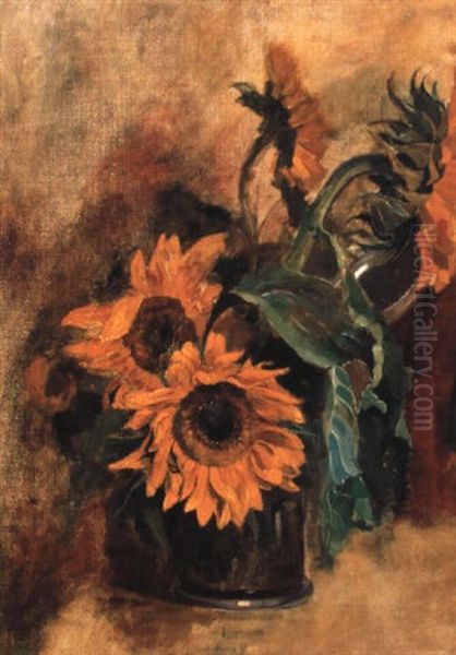 Zonnebloemen Oil Painting by Marcel Jefferys