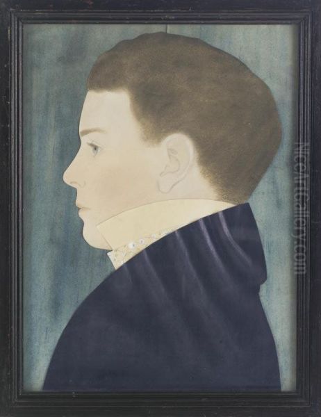 Profile Bust Portrait Of A Rosy-cheeked Young Boy Oil Painting by Ruth Henshaw Bascom