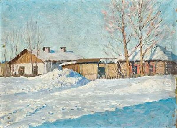 Winter Day Oil Painting by Andrei Afanasievich Jegorov