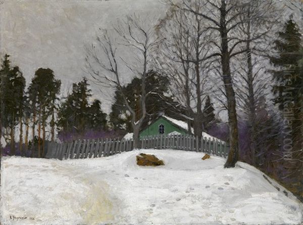 Winter Landscape Oil Painting by Andrei Afanasievich Jegorov