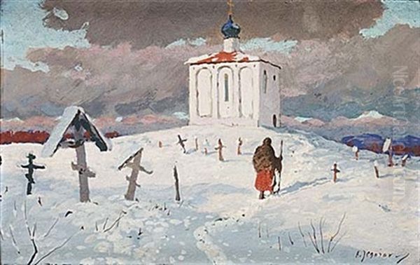 Vinter Vid Kapellet Oil Painting by Andrei Afanasievich Jegorov