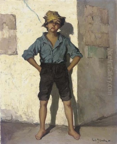 The Young Urchin Oil Painting by Rudolph Jelinek