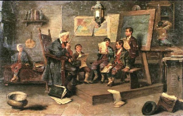 The Singing Lesson Oil Painting by Rudolph Jelinek