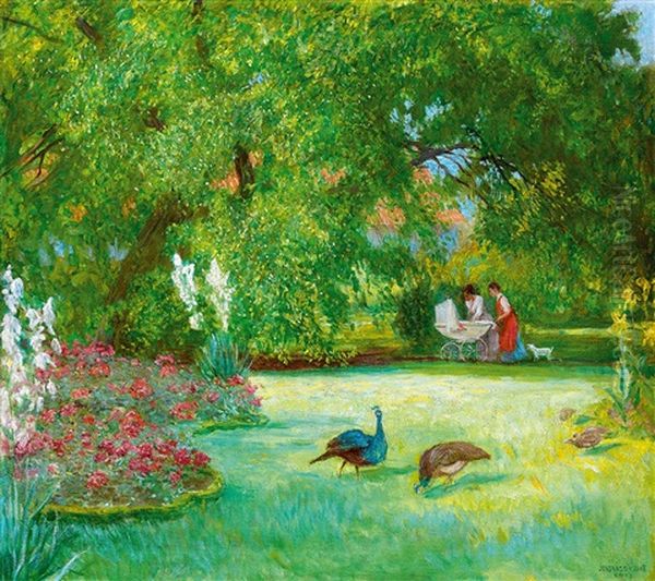 Castle Park, 1913 Oil Painting by Jenoe Jendrassik