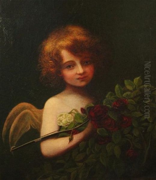 Cupid With Roses Oil Painting by Blanche Jenkins