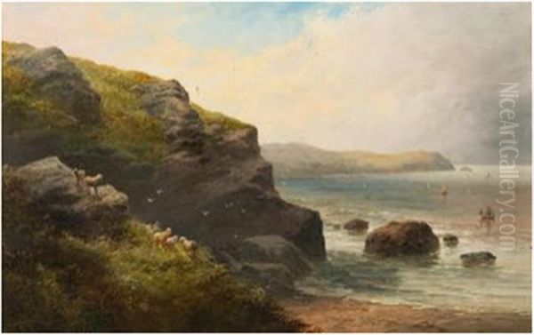 Bigbury Bay, Devon; Hope Cove, Devon (2 Works) Oil Painting by George Henry Jenkins