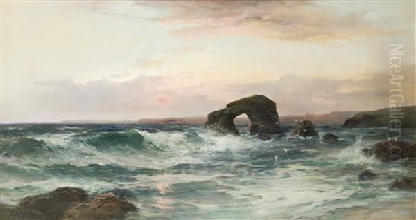 Thurlestone Rock Oil Painting by George Henry Jenkins