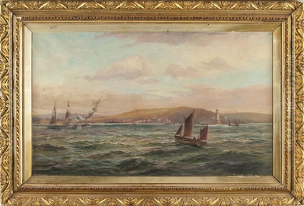 Harbor Scene Oil Painting by George Henry Jenkins