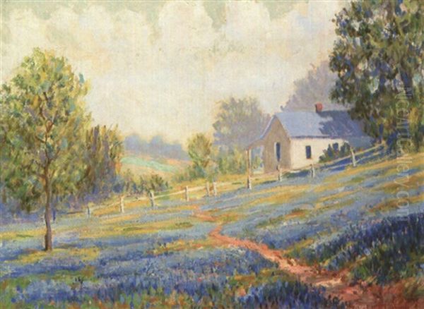 Landscape With Bluebonnets by John Eliot Jenkins