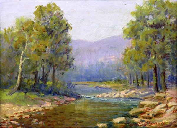 Mountain Stream Oil Painting by John Eliot Jenkins