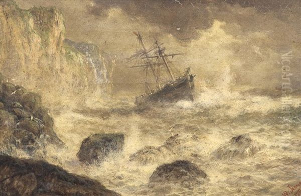 Stormy Seas 1890 Oil Painting by Isaac Walter Jenner