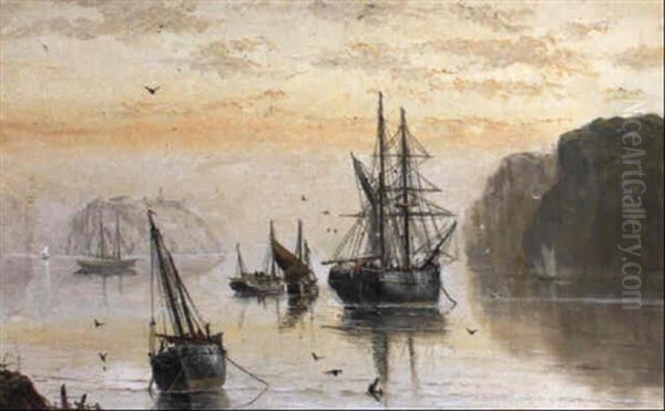 Fishing Boats And Moorings Oil Painting by Isaac Walter Jenner