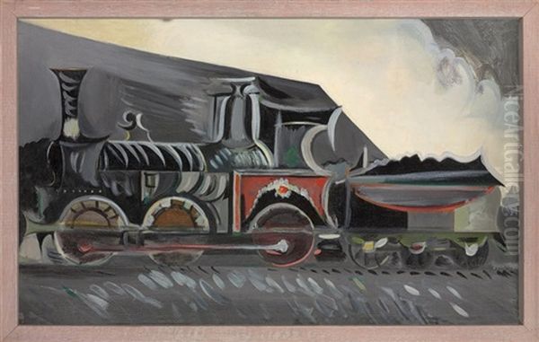 Locomotive Oil Painting by Humphrey Jennings