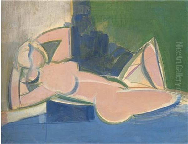 Reclining Female Nude No. 2 Oil Painting by Humphrey Jennings