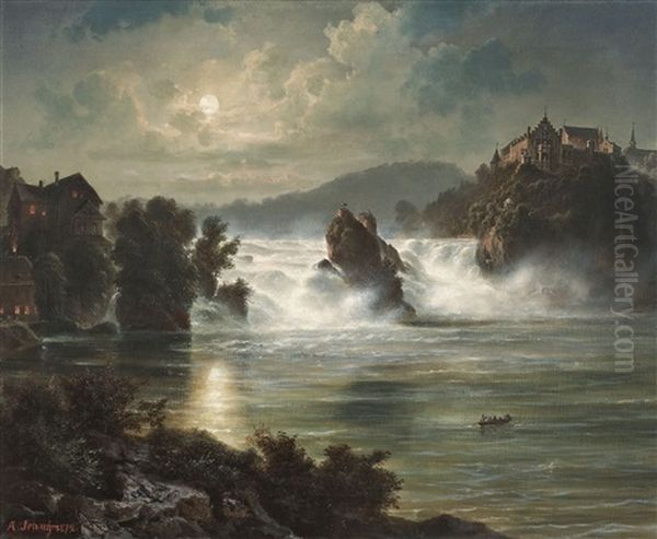 Rheinfall Von Schaffhausen Oil Painting by Arnold Albert Jenny