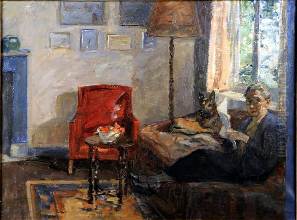 Interieur Oil Painting by Richard Baseleer