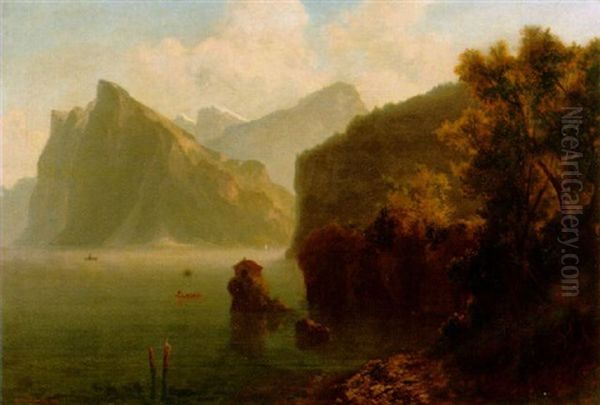 Berglandschaft Beim Vierwaldstattersee Oil Painting by Arnold Albert Jenny