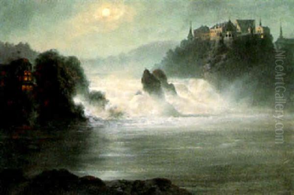 Der Rheinfall Oil Painting by Arnold Albert Jenny