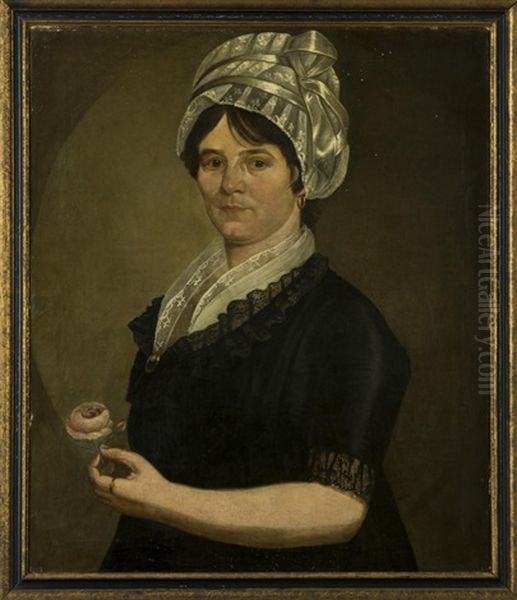 Portrait Of Mary (polly) Todd Stanwood Of Newburyport, Massachusetts Oil Painting by William Jennys