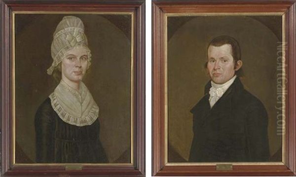 Portrait Of Mrs. Susannah Clark Tilden (+ Portrait Of Captain Josiah Tilden; Pair) Oil Painting by William Jennys