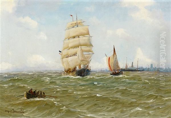 Marine Oil Painting by Alfred Serenius Jensen