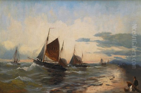 The Elbe Near Blankenese Oil Painting by Alfred Serenius Jensen