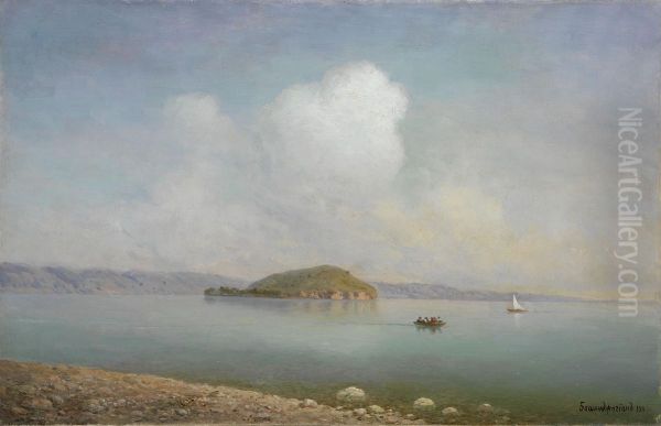 Lake Sevan Oil Painting by Gevorg Bashindzhagyan