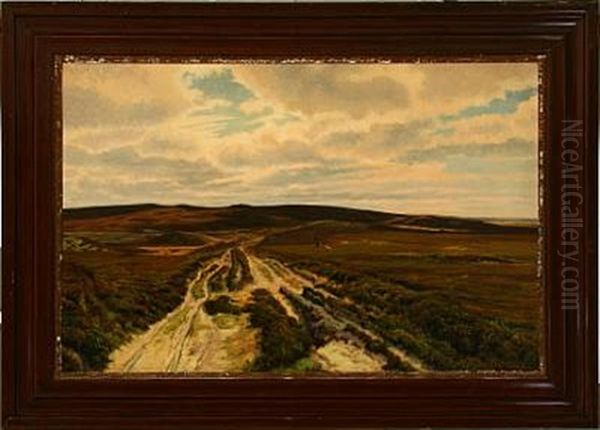 Moor Landscape With A Hunter Oil Painting by Carl Milton Jensen